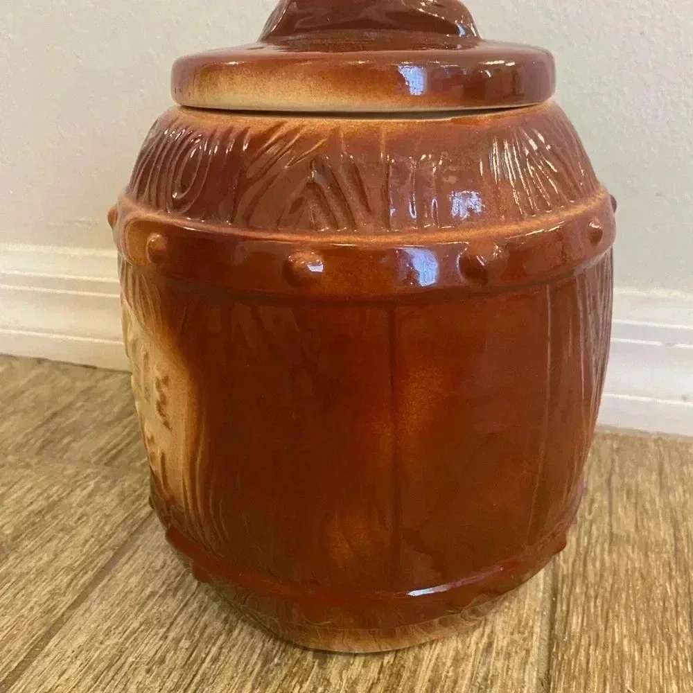 Vintage 1950s Cookie Barrel Brown Cookie Jar